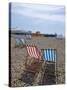 Deck Chairs and Pier, Brighton Beach, Brighton, Sussex, England, United Kingdom-Ethel Davies-Stretched Canvas