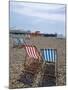 Deck Chairs and Pier, Brighton Beach, Brighton, Sussex, England, United Kingdom-Ethel Davies-Mounted Photographic Print