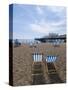 Deck Chairs and Pier, Brighton Beach, Brighton, Sussex, England, United Kingdom-Ethel Davies-Stretched Canvas