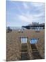 Deck Chairs and Pier, Brighton Beach, Brighton, Sussex, England, United Kingdom-Ethel Davies-Mounted Photographic Print