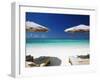 Deck Chairs and Tropical Beach, Maldives, Indian Ocean, Asia-Sakis Papadopoulos-Framed Photographic Print