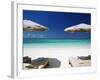 Deck Chairs and Tropical Beach, Maldives, Indian Ocean, Asia-Sakis Papadopoulos-Framed Photographic Print