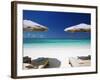 Deck Chairs and Tropical Beach, Maldives, Indian Ocean, Asia-Sakis Papadopoulos-Framed Photographic Print