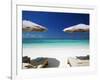 Deck Chairs and Tropical Beach, Maldives, Indian Ocean, Asia-Sakis Papadopoulos-Framed Photographic Print