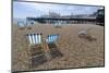 Deck chairs on the pebble beach in Brighton-Natalie Tepper-Mounted Photo