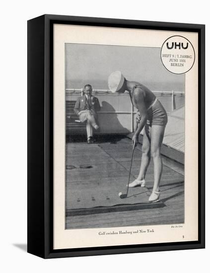 Deck Golf (Putting) on Board an Atlantic Liner-null-Framed Stretched Canvas
