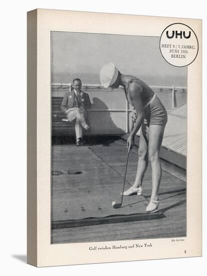 Deck Golf (Putting) on Board an Atlantic Liner-null-Stretched Canvas