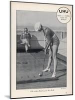 Deck Golf (Putting) on Board an Atlantic Liner-null-Mounted Art Print