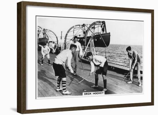 Deck Hockey on Board the Battleship HMS 'Nelson, 1937-null-Framed Giclee Print