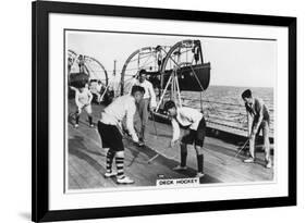 Deck Hockey on Board the Battleship HMS 'Nelson, 1937-null-Framed Giclee Print