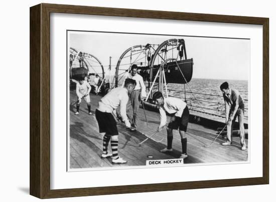 Deck Hockey on Board the Battleship HMS 'Nelson, 1937-null-Framed Giclee Print