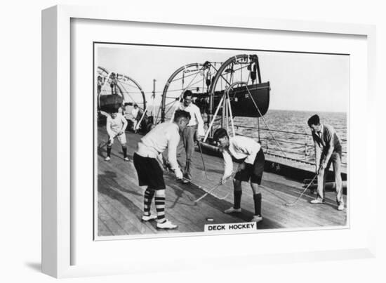 Deck Hockey on Board the Battleship HMS 'Nelson, 1937-null-Framed Giclee Print
