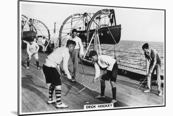 Deck Hockey on Board the Battleship HMS 'Nelson, 1937-null-Mounted Giclee Print