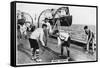 Deck Hockey on Board the Battleship HMS 'Nelson, 1937-null-Framed Stretched Canvas