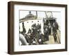 Deck of the Carpathia Crowded with Titanic Survivors-null-Framed Giclee Print