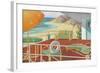 Deck Overlooking Beach-null-Framed Art Print