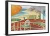 Deck Overlooking Beach-null-Framed Art Print