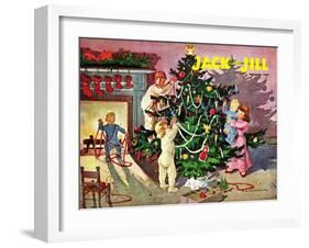 Deck the Halls - Jack and Jill, December 1950-Dorothea Cooke-Framed Giclee Print