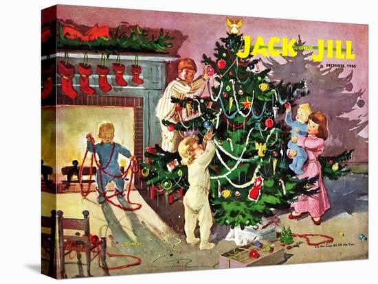 Deck the Halls - Jack and Jill, December 1950-Dorothea Cooke-Stretched Canvas