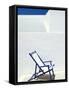 Deckchair Against Whitewashed Wall, Imerovigli, Santorini (Thira), Cyclades Islands, Greece-Lee Frost-Framed Stretched Canvas