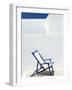 Deckchair Against Whitewashed Wall, Imerovigli, Santorini (Thira), Cyclades Islands, Greece-Lee Frost-Framed Photographic Print