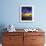 Deckchair on Tropical Beach by Palm Tree at Dusk and Blue Heron, Maldives, Indian Ocean-Papadopoulos Sakis-Framed Photographic Print displayed on a wall