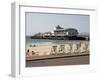 Deckchairs, Beach and Pier, Bournemouth, Dorset, England, United Kingdom, Europe-Rainford Roy-Framed Photographic Print