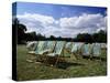 Deckchairs in Regents Park, London, England, United Kingdom-Adam Swaine-Stretched Canvas