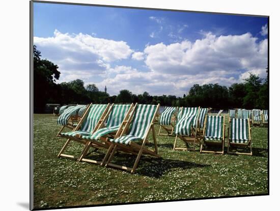 Deckchairs in Regents Park, London, England, United Kingdom-Adam Swaine-Mounted Photographic Print