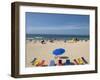 Deckchairs on Bondi Beach, Sydney, New South Wales, Australia-Mark Mawson-Framed Photographic Print