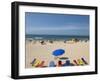 Deckchairs on Bondi Beach, Sydney, New South Wales, Australia-Mark Mawson-Framed Photographic Print