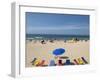 Deckchairs on Bondi Beach, Sydney, New South Wales, Australia-Mark Mawson-Framed Photographic Print