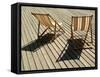 Deckchairs on the Seafront Boardwalk, Deauville, Cote Fleurie, Calvados, Normandy, France-David Hughes-Framed Stretched Canvas