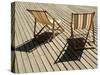 Deckchairs on the Seafront Boardwalk, Deauville, Cote Fleurie, Calvados, Normandy, France-David Hughes-Stretched Canvas