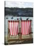 Deckchairs, the Symbol of British Tourism, on the Quayside of St Ives, Cornwall-Julian Love-Stretched Canvas