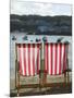 Deckchairs, the Symbol of British Tourism, on the Quayside of St Ives, Cornwall-Julian Love-Mounted Photographic Print