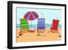 Deckchairs-Peter Adderley-Framed Art Print