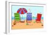 Deckchairs-Peter Adderley-Framed Art Print