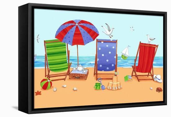 Deckchairs-Peter Adderley-Framed Stretched Canvas