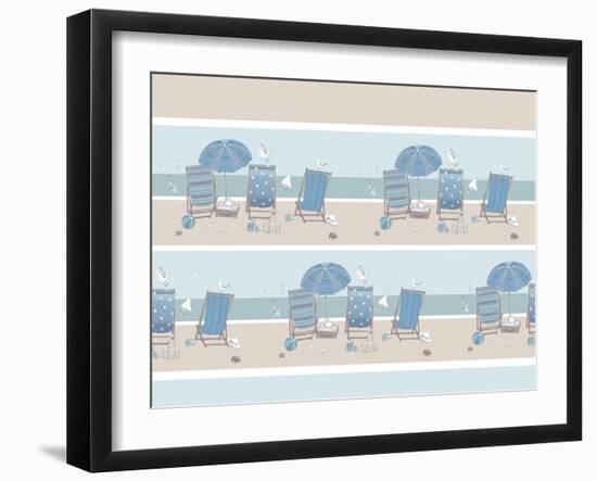 Deckchairs-Peter Adderley-Framed Art Print