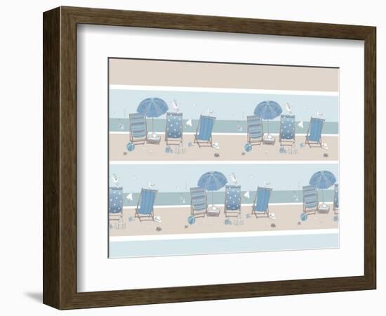 Deckchairs-Peter Adderley-Framed Art Print