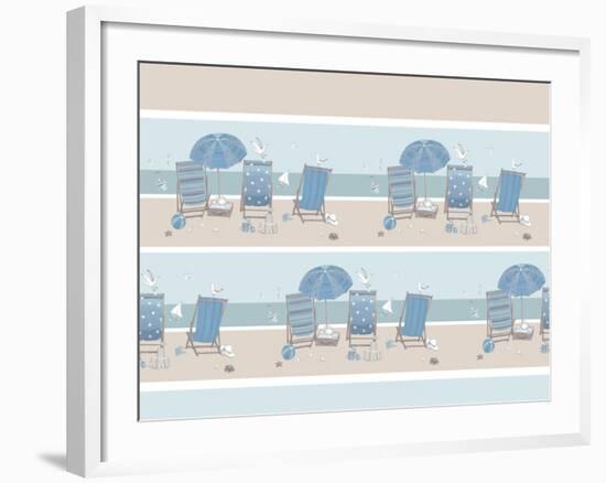 Deckchairs-Peter Adderley-Framed Art Print