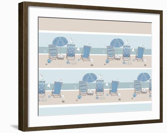 Deckchairs-Peter Adderley-Framed Art Print