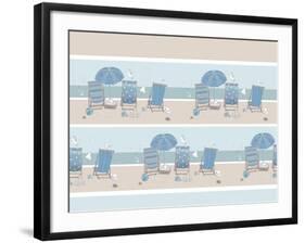 Deckchairs-Peter Adderley-Framed Art Print