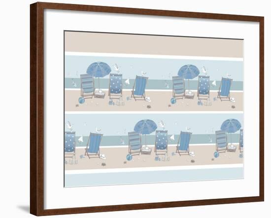 Deckchairs-Peter Adderley-Framed Art Print