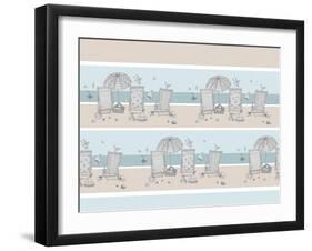 Deckchars (Variant 1)-Peter Adderley-Framed Art Print