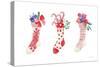 Decked Out Stockings-Mercedes Lopez Charro-Stretched Canvas