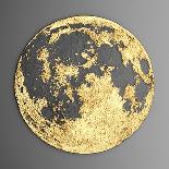 3D Wall Art Picture Modern Moon Gold-deckorator-Stretched Canvas