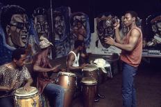 African American Members of the Street Gang 'Devil's Disciples' on a Graffiti Wall, 1968-Declan Haun-Photographic Print