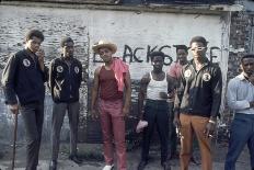 African American Members of the Street Gang 'Devil's Disciples' on a Graffiti Wall, 1968-Declan Haun-Photographic Print